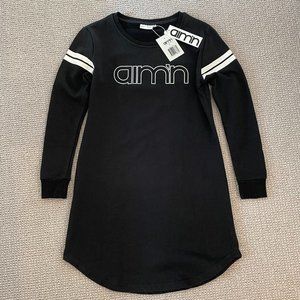 Aimn Black Long Sleeve Dress